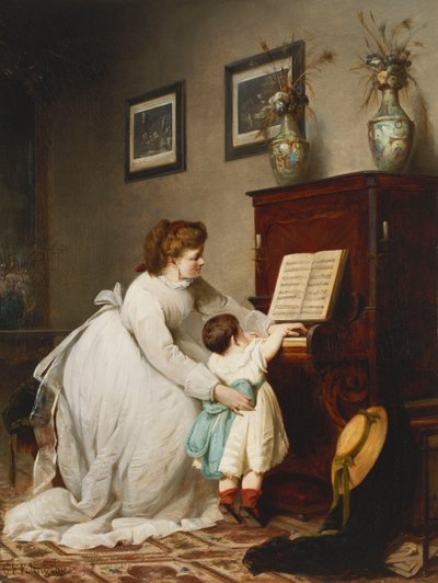 Az első lecke, alkotó: George Frederick Folingsby