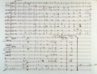 George Frederick Handel (Georg Friedrich Handel) honosított angol német zeneszerző „A Messiás” (A Messiás) partitúrájának nyitóoldala alkotó: George Frederick Handel