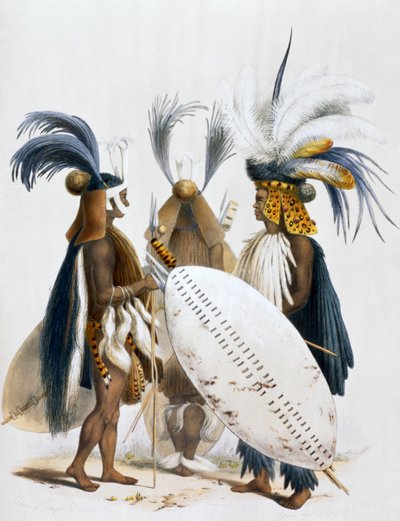 „A Panda király hadseregének zulu katonái”, 1849 alkotó: George French Angas