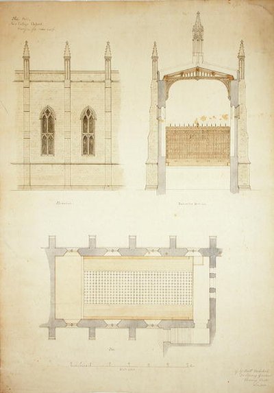 New College Oxford: Tervezés új teremtetőhöz alkotó: George Gilbert Scott