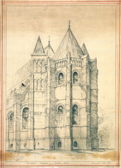 Vázlat, 1860 körül (papír) alkotó: George Gilbert Scott