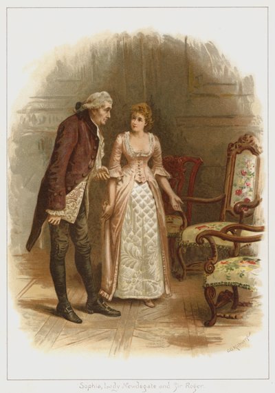 Sophia, Lady Newdegate és Sir Roger (színes litó) alkotó: George Goodwin Kilburne