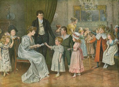 Tizenkettedik este: Gyermekparti. Sorsolás tizenkettedik éjszaka szereplőinek alkotó: George Goodwin Kilburne