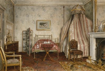 Kilátás a hálószobára, ahol III. Napóleon meghalt, Camden Place, Chislehurst, Kent, 1873 alkotó: George Goodwin Kilburne