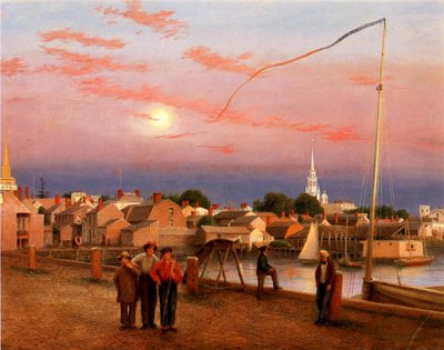Newport, a nap vége, 1851 (olaj, papír, vászon) alkotó: George Harvey