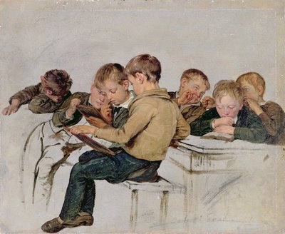 Iskolai vizsga (olaj, papír) alkotó: George Harvey