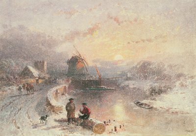 Téli táj: Naplemente, 19. század alkotó: George Haydock Dodgson