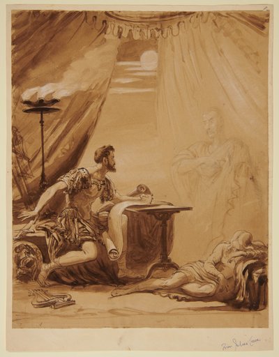 Jelenet Shakespeare „Julius Caesar” című művéből: Caesar szelleme megjelenik Brutusnak alkotó: George Hayter