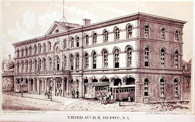 Kilátás a Third Avenue Railroad Depotra, illusztráció a „D.T. Valentin-napi kézikönyv alkotó: George Hayward