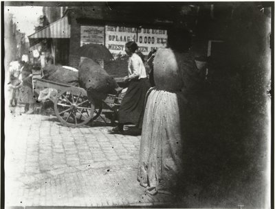 Tevékenységek a Houtkopersdwarsstraatban és a Jodenbreestraatban Amszterdamban alkotó: George Hendrik Breitner