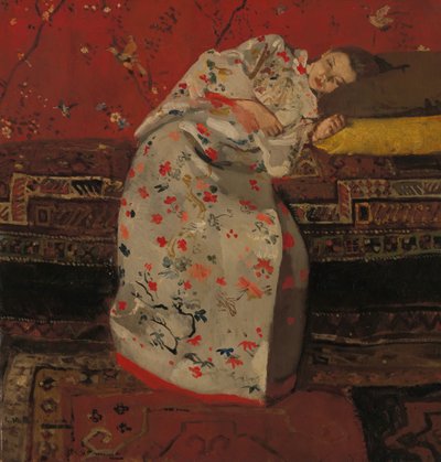 Holland: Meisje in witte kimono Lány fehér kimonóban alkotó: George Hendrik Breitner
