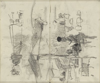 Figurák, esetleg egy piacon vagy egy létesítményben alkotó: George Hendrik Breitner