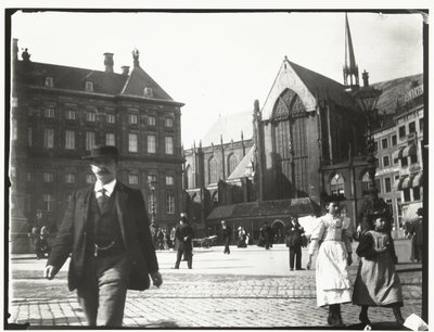 Kilátás a Dam térre Amszterdamban alkotó: George Hendrik Breitner