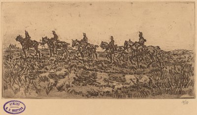 Huszárok lovaglás egy fájl alkotó: George Hendrik Breitner