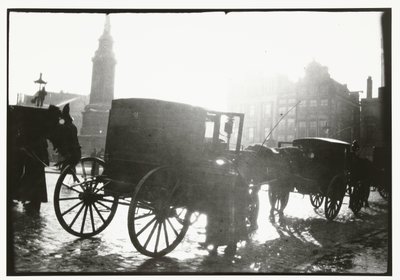 Kocsik a Dam téren Amszterdamban alkotó: George Hendrik Breitner