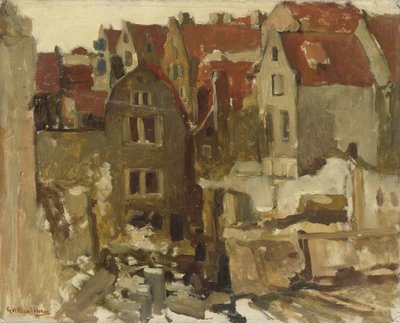 A Grand Bazar de la Bourse lebontása a Nieuwendijken, Amszterdamban alkotó: George Hendrik Breitner