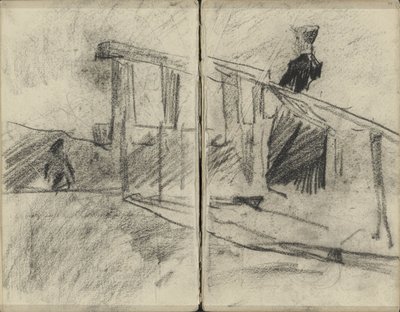 Nő, valószínűleg egy hídon alkotó: George Hendrik Breitner