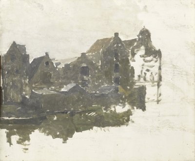 Raktárak a Teertuinenen, a Prinseneiföldön, Amszterdamban alkotó: George Hendrik Breitner
