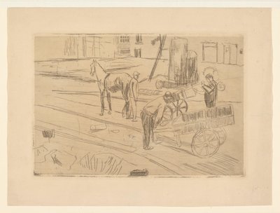Munka a Sint Agnietenstraat építkezésen Amszterdamban alkotó: George Hendrik Breitner