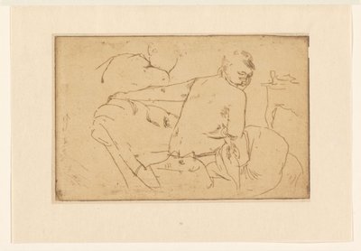Ülő nő félmeztelenül alkotó: George Hendrik Breitner