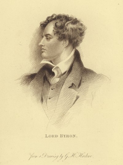 Lord Byron portréja (metszet) alkotó: George Henry (after) Harlow