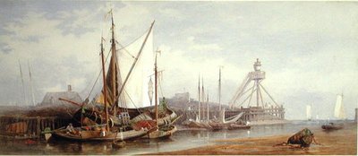 Holland halászkikötő (akvarell papíron) alkotó: George Henry Andrews