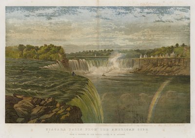 Niagara-vízesés az amerikai oldalról (chromolitho) alkotó: George Henry Andrews