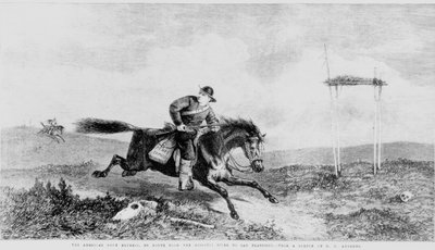 Az American Pony Express, Útban a Missouri folyótól San Francisco felé alkotó: George Henry Andrews