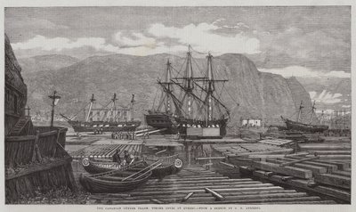 A kanadai fakereskedelem, fakitermelés Quebecben alkotó: George Henry Andrews