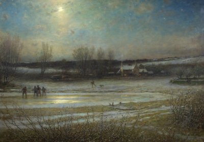 Fagyos éjszaka – a befagyott malomtó, 1904 körül (olaj, vászon) alkotó: George Henry Boughton