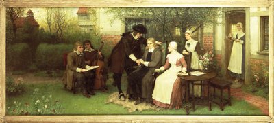 Andrew Marvell (1621-78) barátjánál, John Milton-nál (1608-74) alkotó: George Henry Boughton