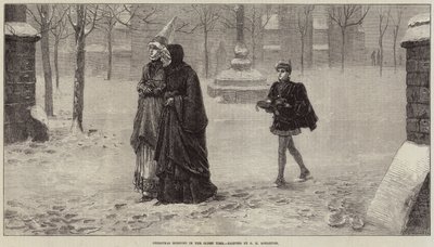 Karácsony reggel a régi időkben alkotó: George Henry Boughton