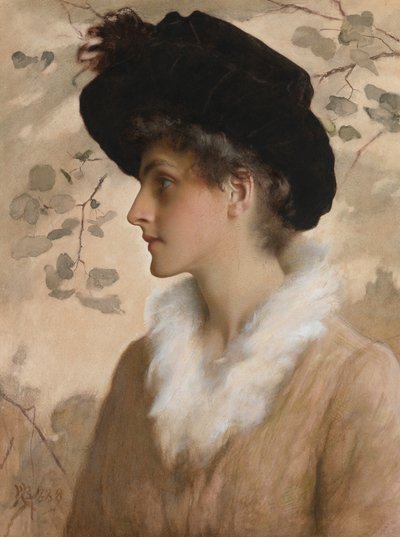 Hölgyportré, 1888 (wc, papír testszínnel) alkotó: George Henry Boughton