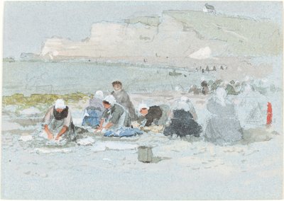 Mosók a tengerparton Etretatban alkotó: George Henry Boughton
