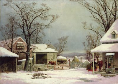 Tanyaudvar télen, 1862 alkotó: George Henry Durrie