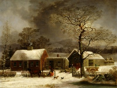 Téli jelenet New Havenben, Connecticut államban alkotó: George Henry Durrie