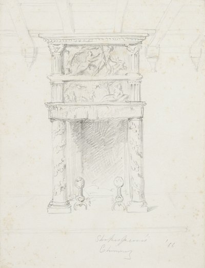 Shakespeares kéménye, 1866 (grafit, krémszínű vászonpapír) alkotó: George Henry Hall