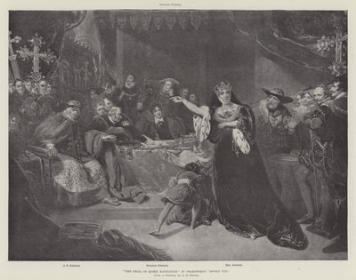 Katharine királynő pere Shakspere Henrik VIII alkotó: George Henry Harlow
