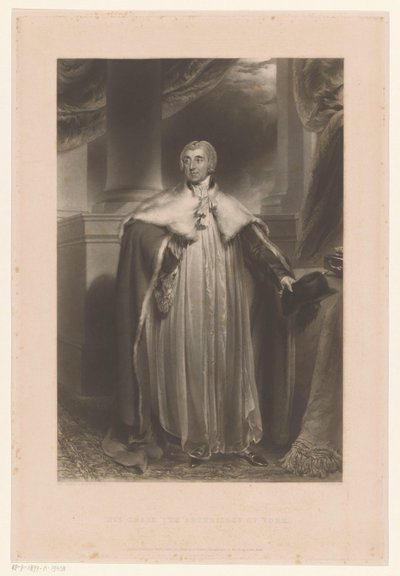 Edward Venables-Vernon-Harcourt portréja Ő kegyelme, York érseke (cím a tárgyon) alkotó: George Henry Phillips