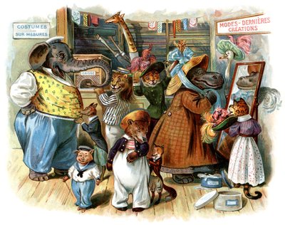 Illusztráció a következőhöz: "Örömvonat! Urak állatok az autóban" alkotó: George Henry Thompson