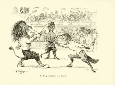 Le Loup combattait avec ferocite (litho) alkotó: George Henry Thompson