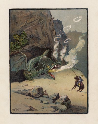 Szent György és a sárkány (színes litográfia) alkotó: George Henry Thompson