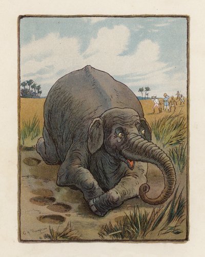 Az elefánt (színes litográfia) alkotó: George Henry Thompson