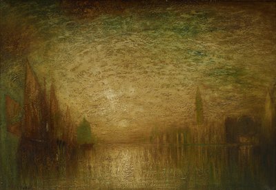 Velencei naplemente, 1900-1919 körül (olaj, vászon) alkotó: George Hirst Bogert