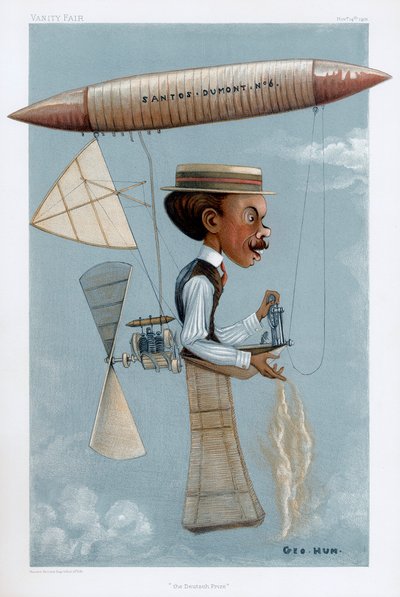 Alberto Santos-Dumont, brazil repülés úttörője, 1901 alkotó: George Hum