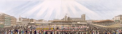 IV. György király koronázási menetének látképe a Westminster Hallból az apátságba, 1821. július 19. (aquatinta) alkotó: George Humphrey
