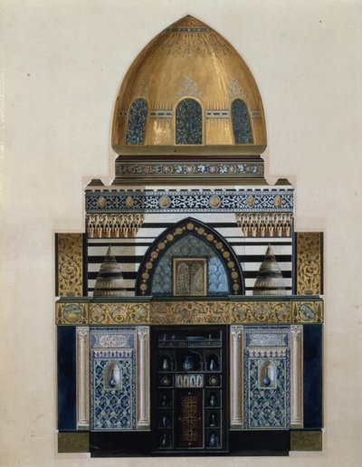 A londoni Leighton House arab csarnokának terve, 1880 (wc, gouache) alkotó: George II Aitchison