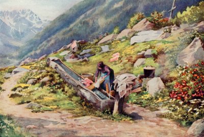 Chamonix völgyében (színes litó) alkotó: George Jackson Flemwell