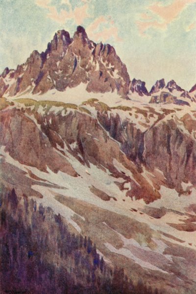 Az Aiguilles Rouges, egy májusi este (színes litó) alkotó: George Jackson Flemwell