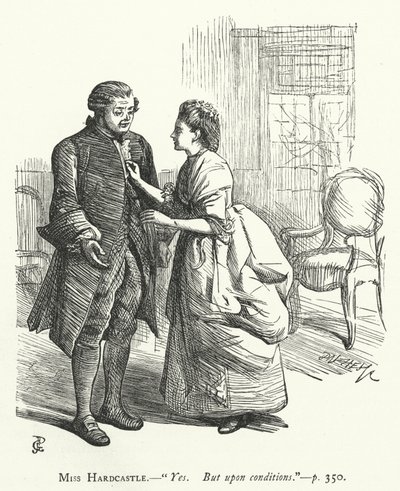 Illusztráció: She Stoops To Conquer (metszet) alkotó: George John Pinwell
